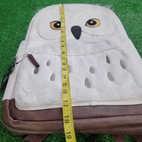 Harry Potter Hedwig Owl Faux Leather School Backpack Bag White Brown Padded New - Picture 8 of 12